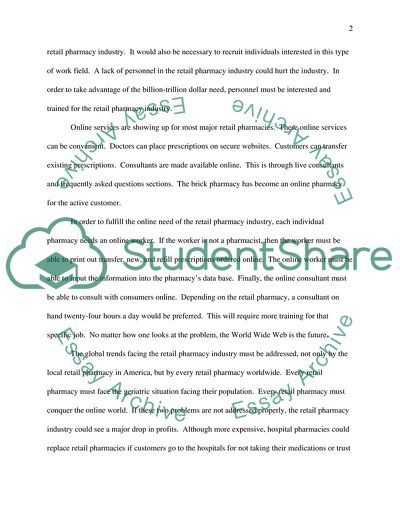 Global trends affecting the retail pharmacy industry in the next 5-7 years