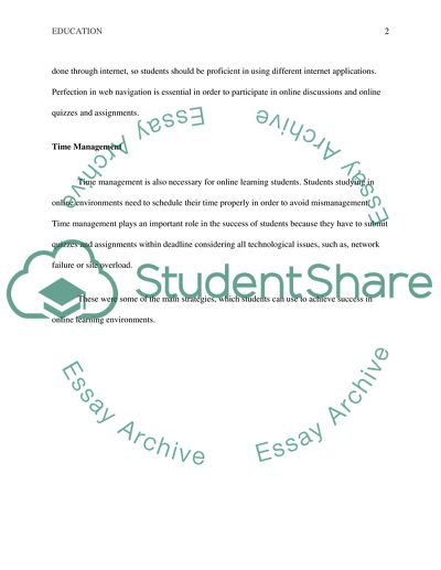 Strategies for Success in the Online Learning Environment