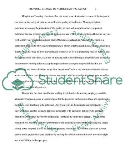 Proposed Change to Nurse Staffing Ratios