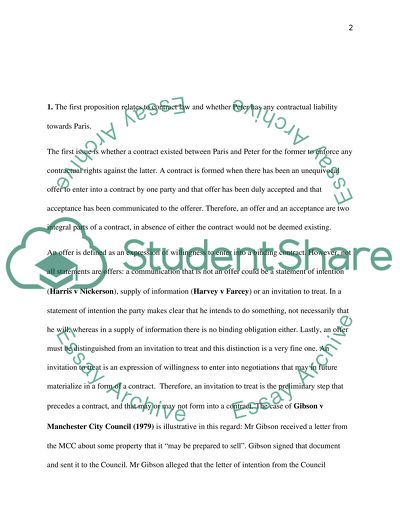 Business Law - Contractual and Tortious Liability