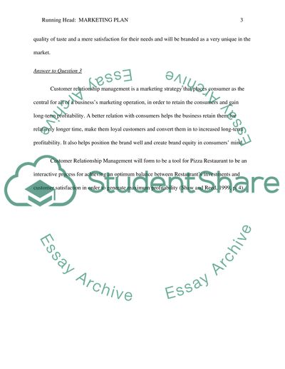 Marketing Plan for Pizza Restaurant