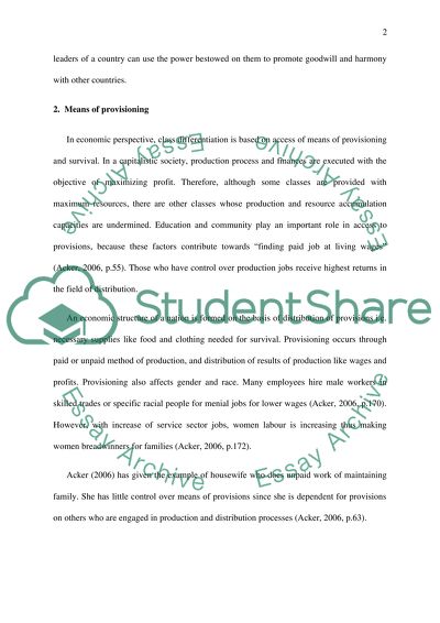 Women, Work and Class