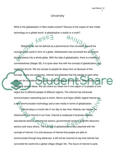 Impact of New Media Technology on a Global World