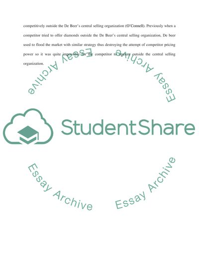 De Beers recommended strategy