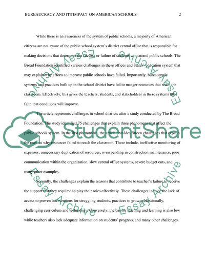 Bureaucracy of Students and Teachers in the US