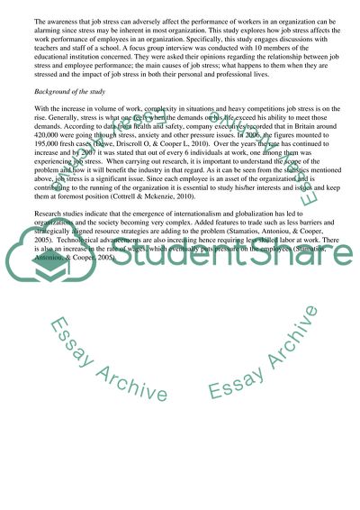 Eliminating Job Stress