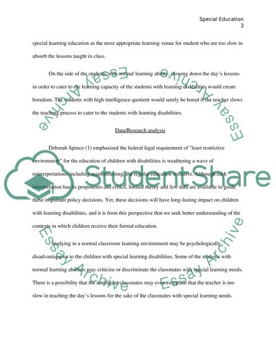 The Effect of the Law on Special Education on Children with Learning Disabilities