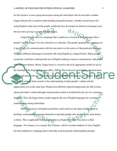 A Model of English for International Learners