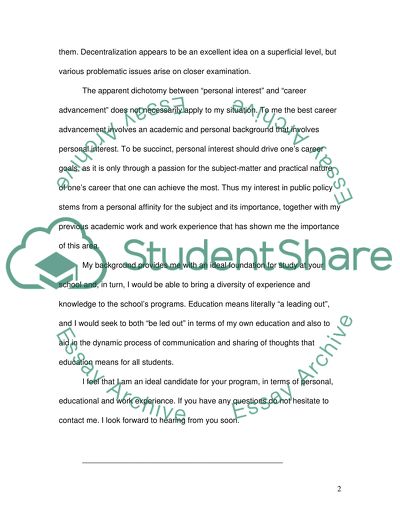 Working for Public Policy and Management