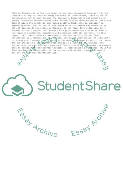 Firm Performance: Path Dependent