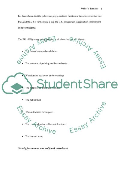 Policing and the Bill of Rights