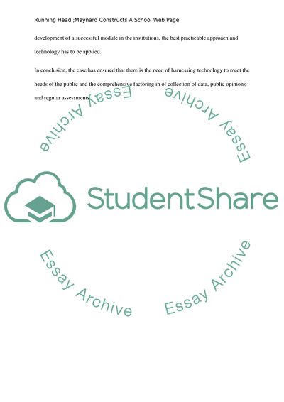 Maynard Constructs A School Web Page Case Study