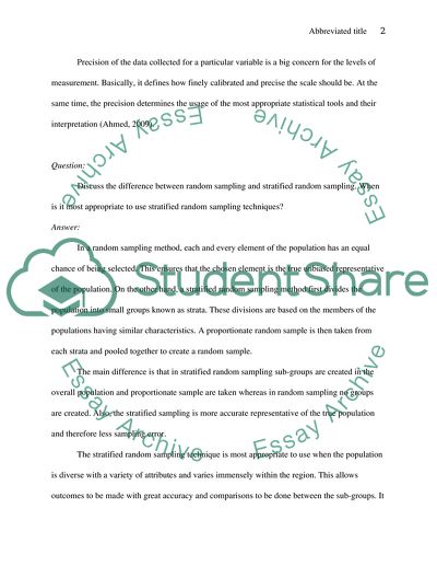The Level of Measurement for Variables