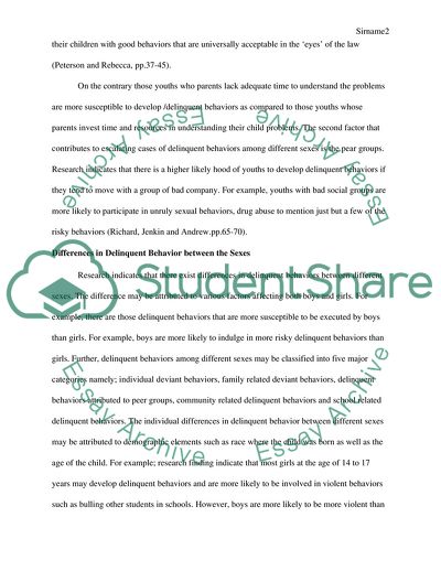 Differences in Delinquent Behavior between the Sexes and Proposed Prevention and Intervention Programs