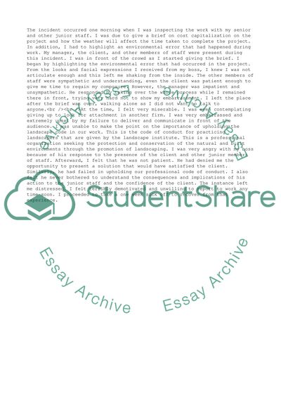 Reflective Writing By Gibbs Reflective Cycle