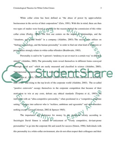 Criminological Theories for White Collar Crimes