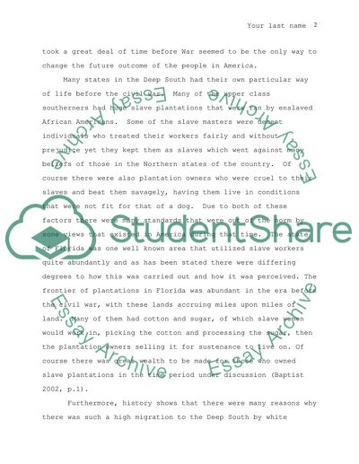 American Lives as they were before, during, and after The Civil War