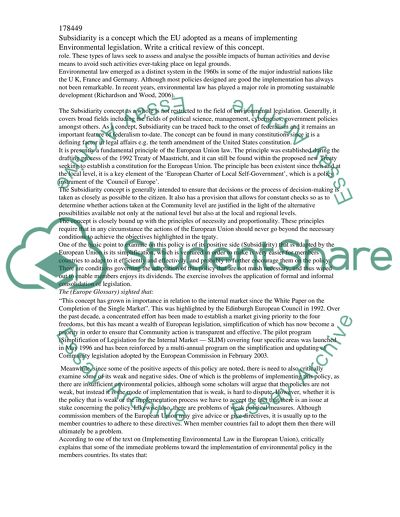 Environmental Legislation