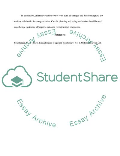 Affirmative Action and Employee Recruitment