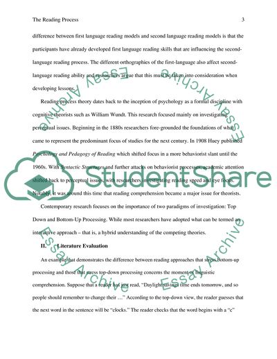 The Psycholinguistic Nature of the Reading Process