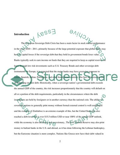 European Crisis - Dynamics of the Eurozone Economy, Threat to Banks from Sovereign Debt Holdings