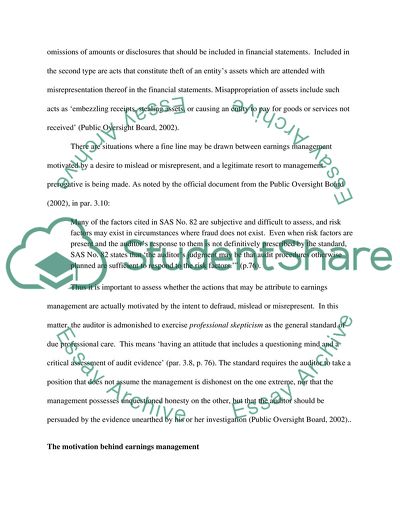 The Construct Surrounding Earnings Management