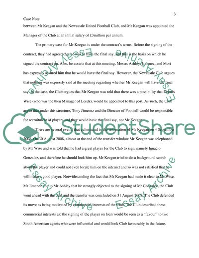 Kevin Keegan v Newcastle United Football Club Ltd