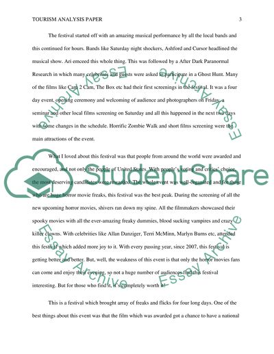 Tourism Analysis Paper