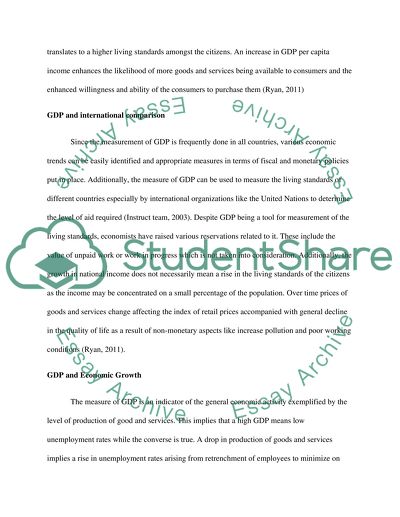 The Connection of GDP and the State of the Economy