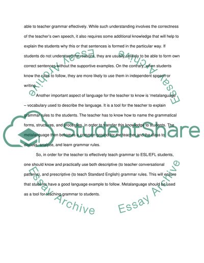 Grammar as an Essential Part of Each Language