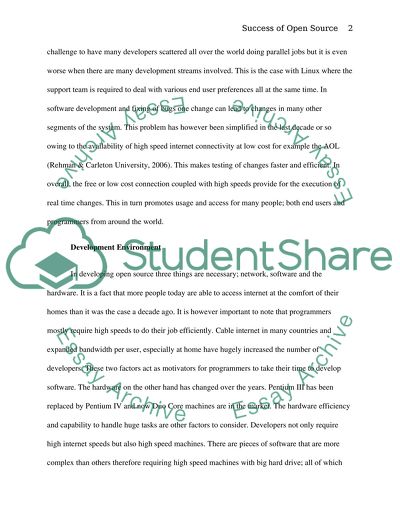 What is the reason behind the success of Open Source