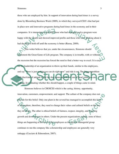 Simmons Case Study
