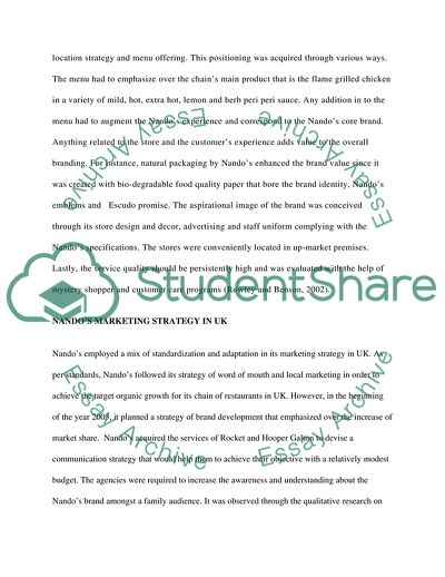 Nandos Domestic Marketing Strategy