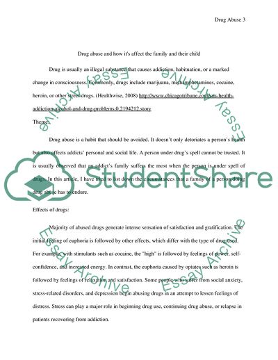 Drug Abuse and Its Affect on the Family and Their Child