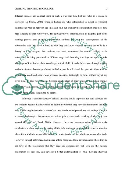 Is Critical Thinking of an Art College Student Different from a Science College Student