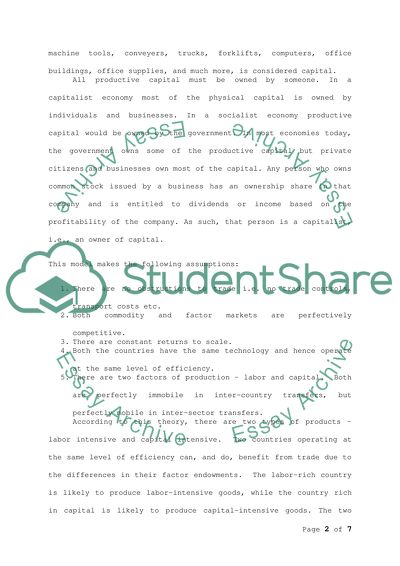 The Hecksher Ohlin Theory