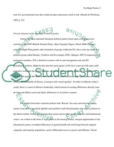 Far-Right Parties Political Fortune: Problems and Solution