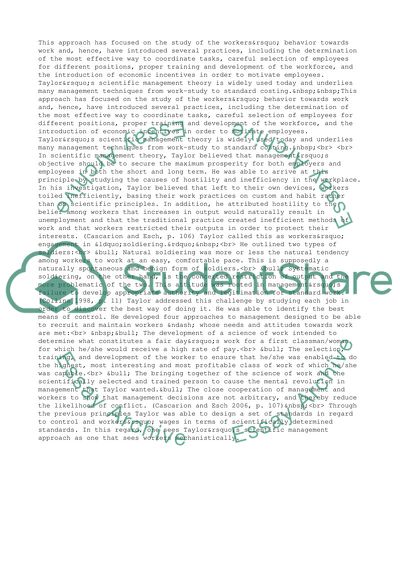 Comparison of the Attitudes of Two Management Principles