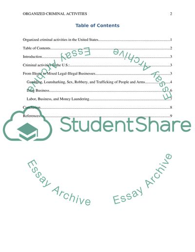 Organized Criminal Activities