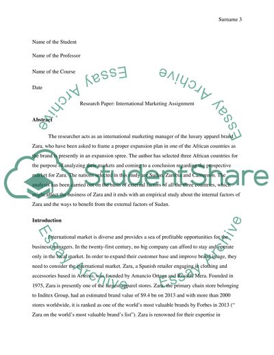 Analysis of the Potential African Markets