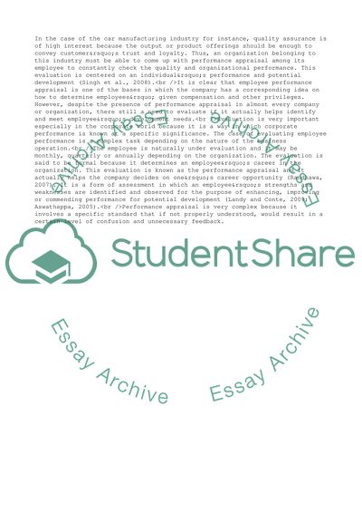 The Effectiveness of Performance Appraisal