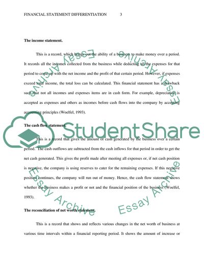 Financial Statement Differentiation