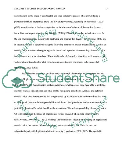 Security Studies in a Changing World