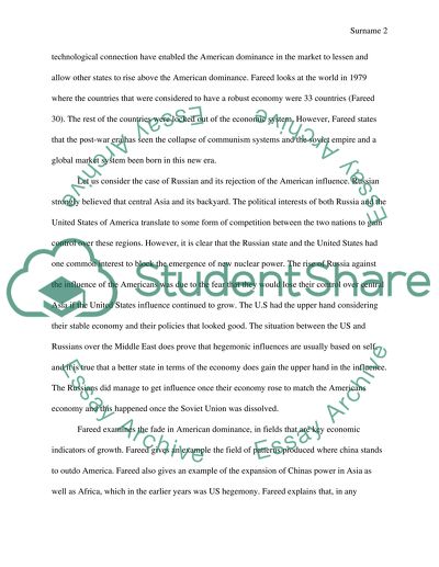 Fairly Contemporary Issue about Global Political Economy