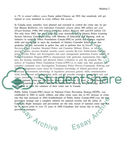 ROBBERY police foundations program (canada)