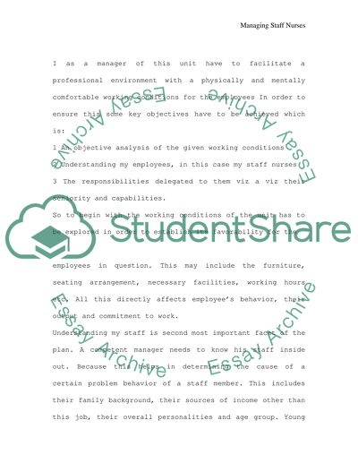 Managing Staff Nurses