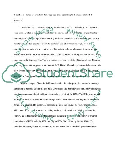 The role of the IMF in helping poor and debt-troubled countries