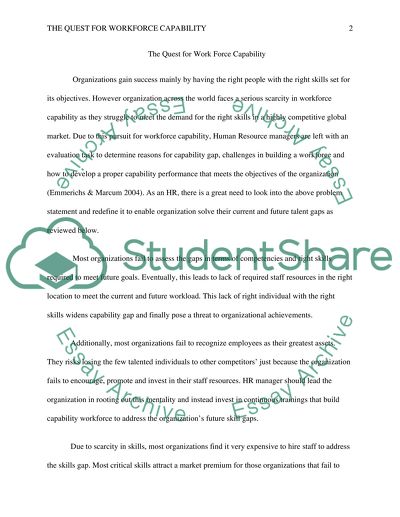 The Quest for Workforce Capability