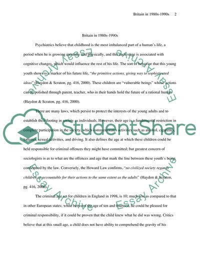 Problems of Children and Young in Britain