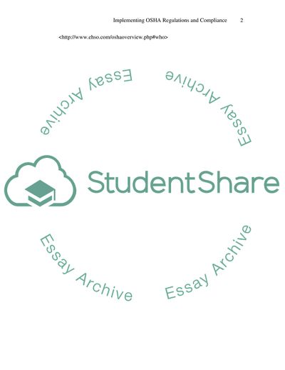 Implementing Occupational Safety and Health Administration Regulations and Compliance